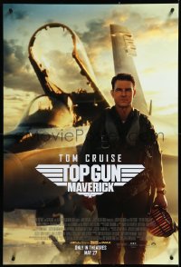 3w1011 TOP GUN: MAVERICK advance DS 1sh 2021 Naval aviator Tom Cruise in title role in front of jet!