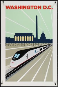 3w0190 AMTRAK WASHINGTON D.C. 24x36 travel poster 2004 great artwork of the Acela train and capitol!