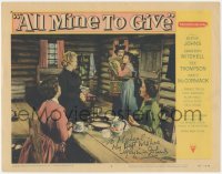 3x0180 ALL MINE TO GIVE signed LC #3 1957 by Glynis Johns, who's with four others in cabin!