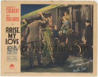 3x0181 ARISE MY LOVE signed LC 1940 by Walter Abel, who's with Claudette Colbert & Ray Milland!