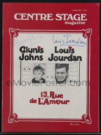 3x0315 13 RUE DE L'AMOUR signed magazine 1976 by BOTH Glynis Johns AND Louis Jourdan, Centre Stage!