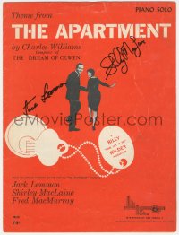 3x0284 APARTMENT signed sheet music 1960 by BOTH Jack Lemmon AND Shirley MacLaine, the theme song!