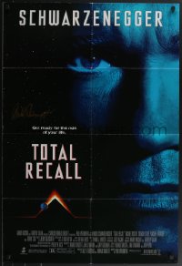3x0168 TOTAL RECALL signed 1sh 1990 by Arnold Schwarzenegger, directed by Paul Verhoeven!