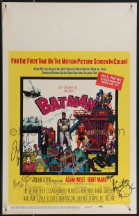 3x0008 BATMAN signed WC 1966 by Adam West, Burt Ward, Meredith, Gorshin, Romero AND Meriwether!