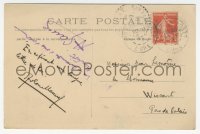 3x0108 ABEL GANCE signed French postcard 1910s sent to his friend with an image of Foret de Lyons!