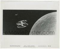 3y1268 2001: A SPACE ODYSSEY 8.25x10 still 1968 far shot of space wheel orbiting Earth in Cinerama!