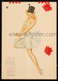 3y0427 ALBERTO VARGAS Esquire calendar 1946 each page with sexy art by the legendary pin-up artist!