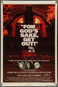 3y0742 AMITYVILLE HORROR 1sh 1979 Brolin, great image of haunted house, for God's sake get out!