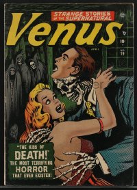 3y1210 VENUS #19 comic book April 1952 Bill Everett art, tale of love between ghosts & skeletons!