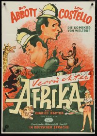 3y0465 AFRICA SCREAMS German 1950 Bud Abbott & Lou Costello surrounded by natives & animals, rare!