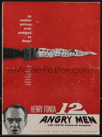 3y0001 12 ANGRY MEN pressbook 1957 Henry Fonda, Sidney Lumet courtroom classic, Hirschfeld art!