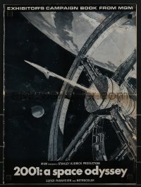 3y0358 2001: A SPACE ODYSSEY pressbook 1969 Stanley Kubrick, art of space wheel by Bob McCall!