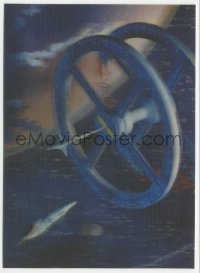 3y1219 2001: A SPACE ODYSSEY Cinerama lenticular Japanese postcard 1968 Kubrick, space wheel art!
