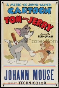 3y1105 TOM & JERRY 1sh 1953 Tom & Jerry hiding weapons behind their back, Johann Mouse!
