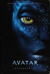 3z0786 AVATAR teaser 1sh 2009 James Cameron directed, Zoe Saldana, close-up image of Neytiri!