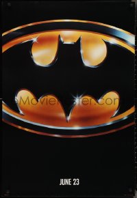 3z0794 BATMAN teaser 1sh 1989 directed by Tim Burton, cool image of Bat logo, matte finish!