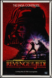 3z0966 RETURN OF THE JEDI dated teaser 1sh 1983 George Lucas' Revenge of the Jedi, Struzan art!
