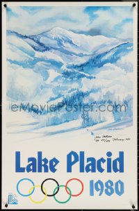 3z0729 1980 WINTER OLYMPICS signed #923/1000 24x37 special poster 1980 by John Galluci, mountains!