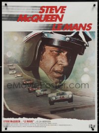 4c0430 LE MANS French 23x31 1971 race car driver McQueen & cars on track by Ferracci!