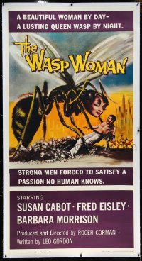 4d0035 WASP WOMAN linen 3sh 1959 Roger Corman, great art of lusting human-headed insect queen, rare!
