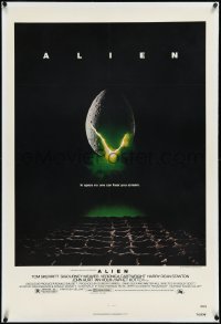 4d0512 ALIEN linen NSS style 1sh 1979 Ridley Scott outer space sci-fi monster classic, cracking egg!