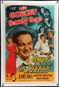 4d0514 ANGELS IN DISGUISE linen 1sh 1949 Leo Gorcey, Huntz Hall and the Bowery Boys, very rare!