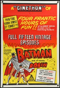 4d0300 BATMAN Aust 1sh R1960s full 15 vintage episodes in 4 frantic hours of fun, very rare!