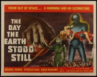 4d0216 DAY THE EARTH STOOD STILL 1/2sh 1951 most classic art of Michael Rennie by Gort holding Neal!