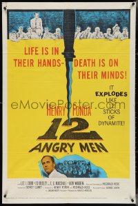 4f0685 12 ANGRY MEN 1sh 1957 Henry Fonda, Sidney Lumet jury classic, life is in their hands