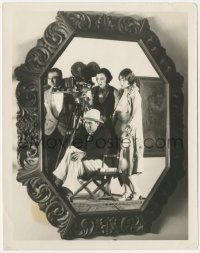 4f1224 AFTER MIDNIGHT 8x10.25 still 1927 director Monta Bell & extras by camera shown in mirror!