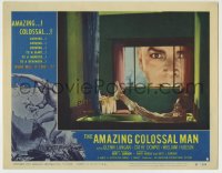 4f0486 AMAZING COLOSSAL MAN LC #6 1957 best image of monster peeking at bathing girl through window!