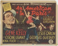 4f0446 AMERICAN IN PARIS TC 1951 great art of Gene Kelly & Leslie Caron dancing by Eiffel Tower!