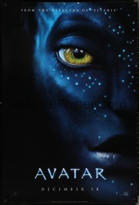 4g0787 AVATAR teaser 1sh 2009 James Cameron directed, Zoe Saldana, close-up image of Neytiri!