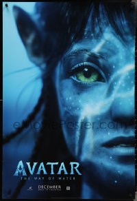 4g0789 AVATAR: THE WAY OF WATER teaser DS 1sh 2022 James Cameron sci-fi sequel, close-up image!