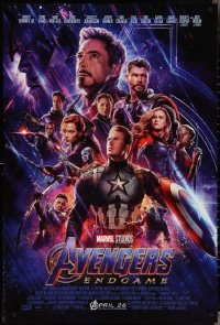 4g0791 AVENGERS: ENDGAME advance DS 1sh 2019 Marvel Comics, cool montage with Hemsworth & top cast!