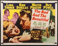 4g0628 BAD & THE BEAUTIFUL style B 1/2sh 1953 Kirk Douglas manhandling sexy Lana Turner, Minnelli!