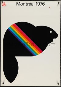 4g0166 1976 SUMMER OLYMPICS 24x33 Canadian special poster 1972 Amik the rainbow beaver!