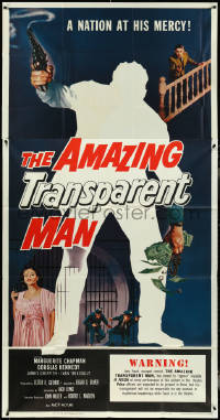 4j0281 AMAZING TRANSPARENT MAN 3sh 1959 Edgar Ulmer, cool fx art of the invisible & deadly convict!