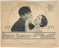 4j0746 AFTER MIDNIGHT LC 1927 Norma Shearer resists Lawrence Gray while New York sleeps, very rare!