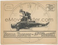 4j0747 AFTER MIDNIGHT LC 1927 Norma Shearer had to think quickly, cool clock background, very rare!