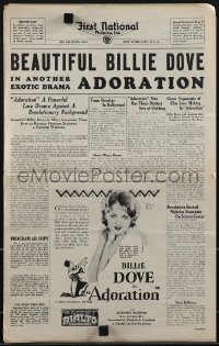 4j0377 ADORATION pressbook 1928 beautiful Russian model Billie Dove & Antonio Moreno, ultra rare!