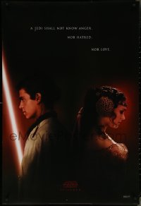 4k0706 ATTACK OF THE CLONES teaser DS 1sh 2002 Star Wars, Christensen & Natalie Portman!