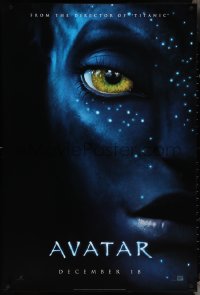 4k0707 AVATAR teaser 1sh 2009 James Cameron directed, Zoe Saldana, close-up image of Neytiri!