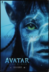 4k0709 AVATAR: THE WAY OF WATER teaser DS A 1sh 2022 James Cameron sci-fi sequel, close-up image!