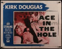 4k0154 ACE IN THE HOLE style A 1/2sh 1951 Billy Wilder classic, c/u of Kirk Douglas choking Jan Sterling!