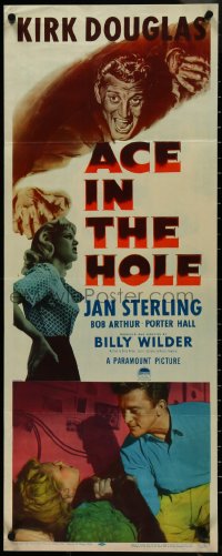 4k0231 ACE IN THE HOLE insert 1951 Billy Wilder classic, Kirk Douglas choking Sterling!