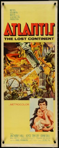 4k0233 ATLANTIS THE LOST CONTINENT insert 1961 George Pal sci-fi, cool fantasy art by Joseph Smith!