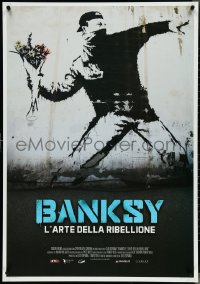 4k0385 BANKSY & THE RISE OF OUTLAW ART Italian 1sh 2020 art of rioter 'throwing' flowers!
