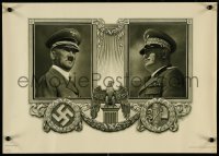 4k0524 ADOLF HITLER/BENITO MUSSOLINI 14x20 Italian special poster 1938 two Axis leaders, ultra rare!