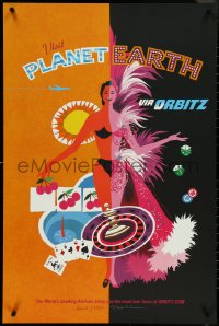4k0331 VISIT PLANET EARTH VIA ORBITZ artist signed 24x36 travel poster 2001 Orbitz, Las Vegas!